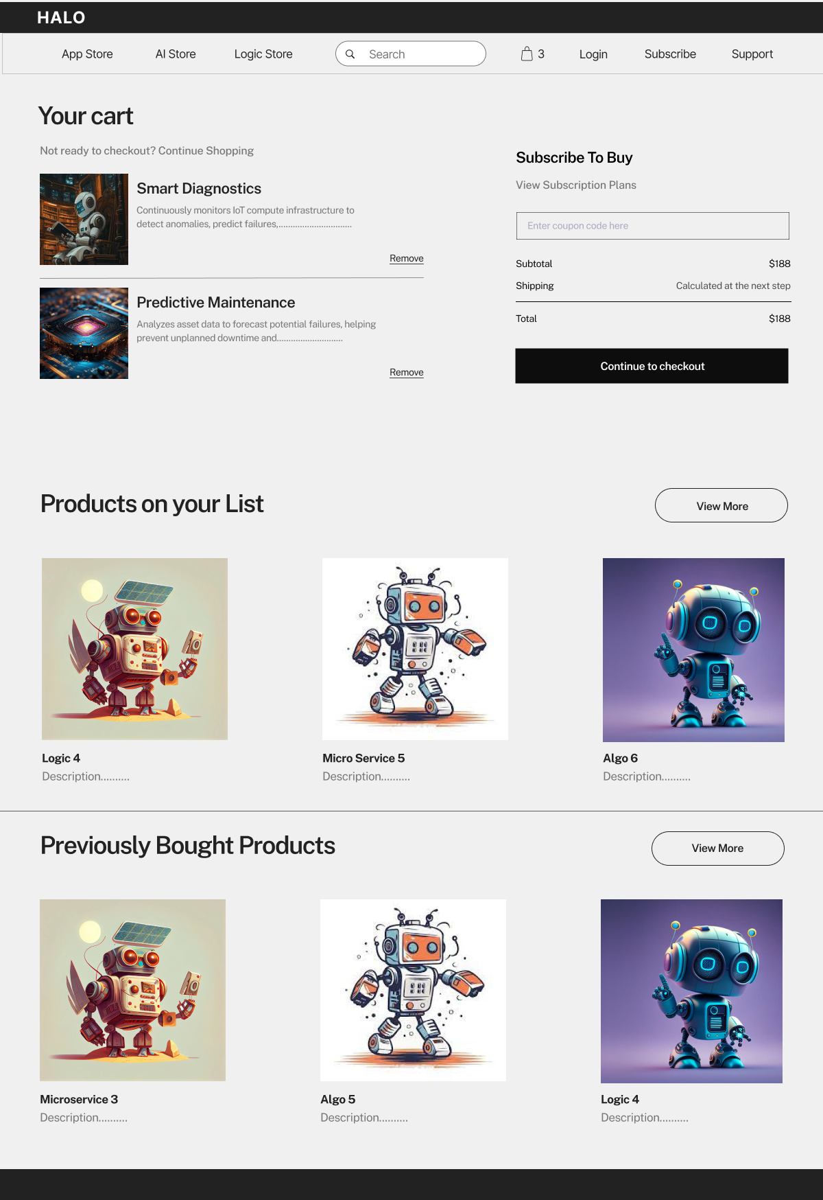 Cart wireframe